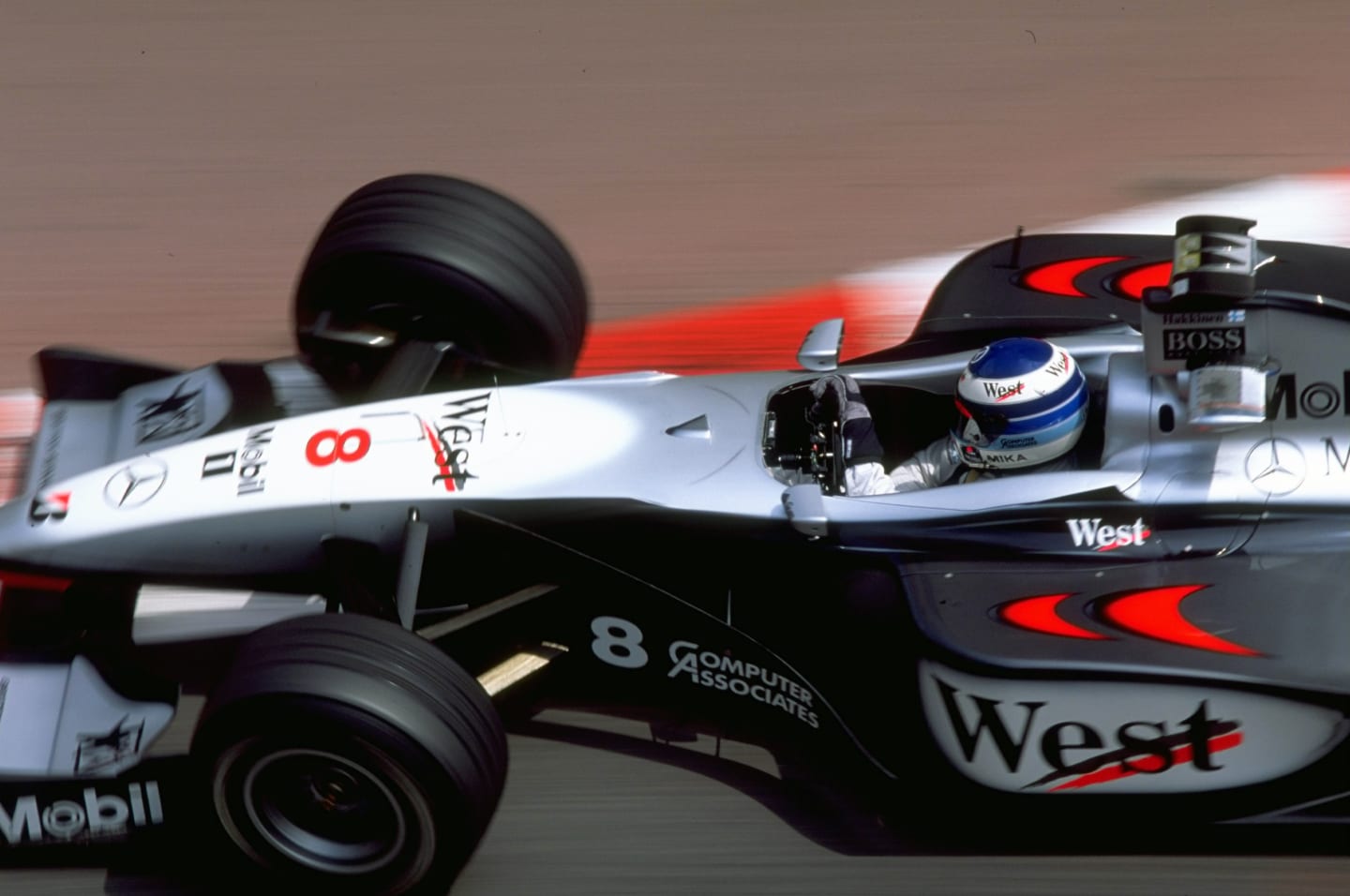 21-24 May 1998:  Mika Hakkinen of Finland in action in his McLaren Mercedes during the Monaco Grand