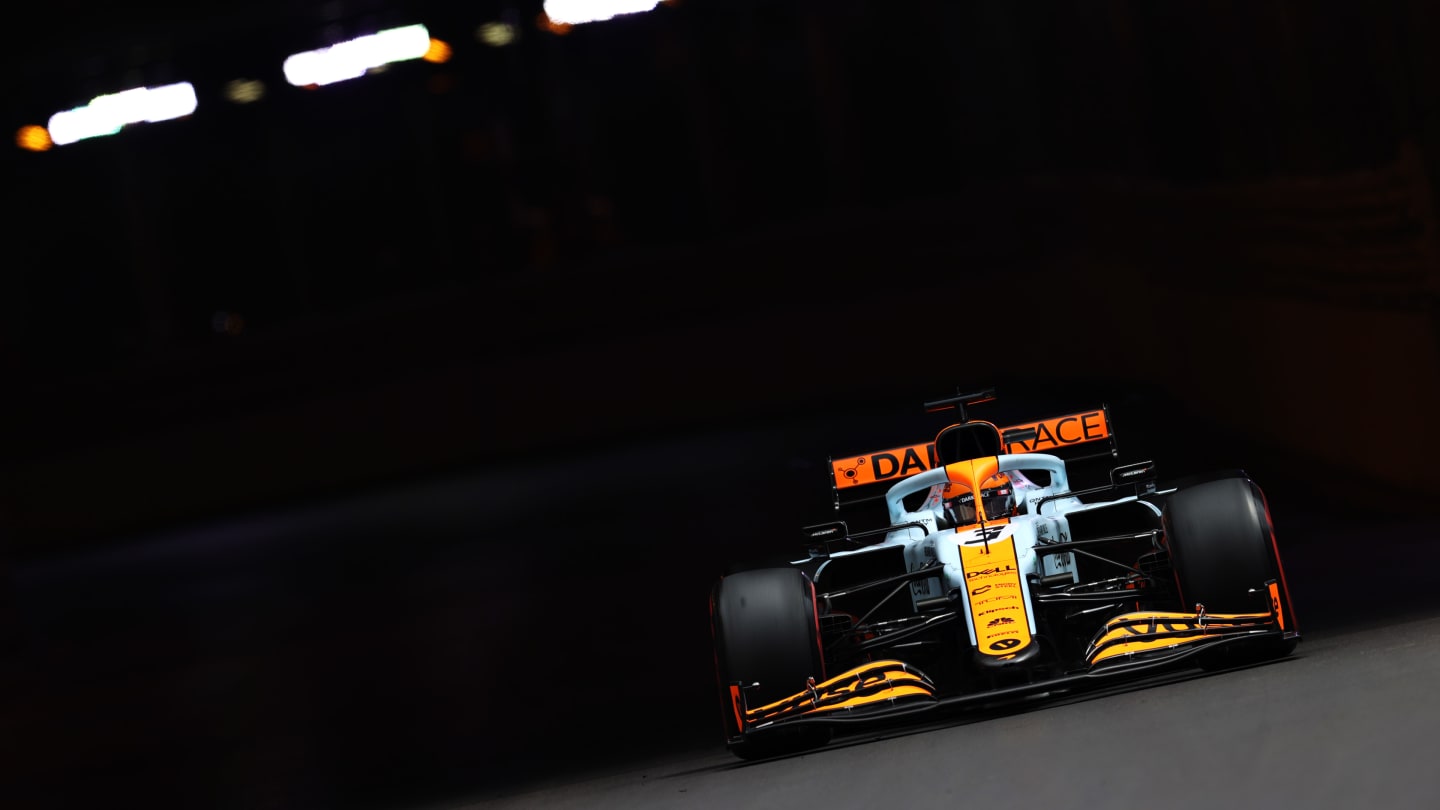 MONTE-CARLO, MONACO - MAY 22: Daniel Ricciardo of Australia driving the (3) McLaren F1 Team MCL35M