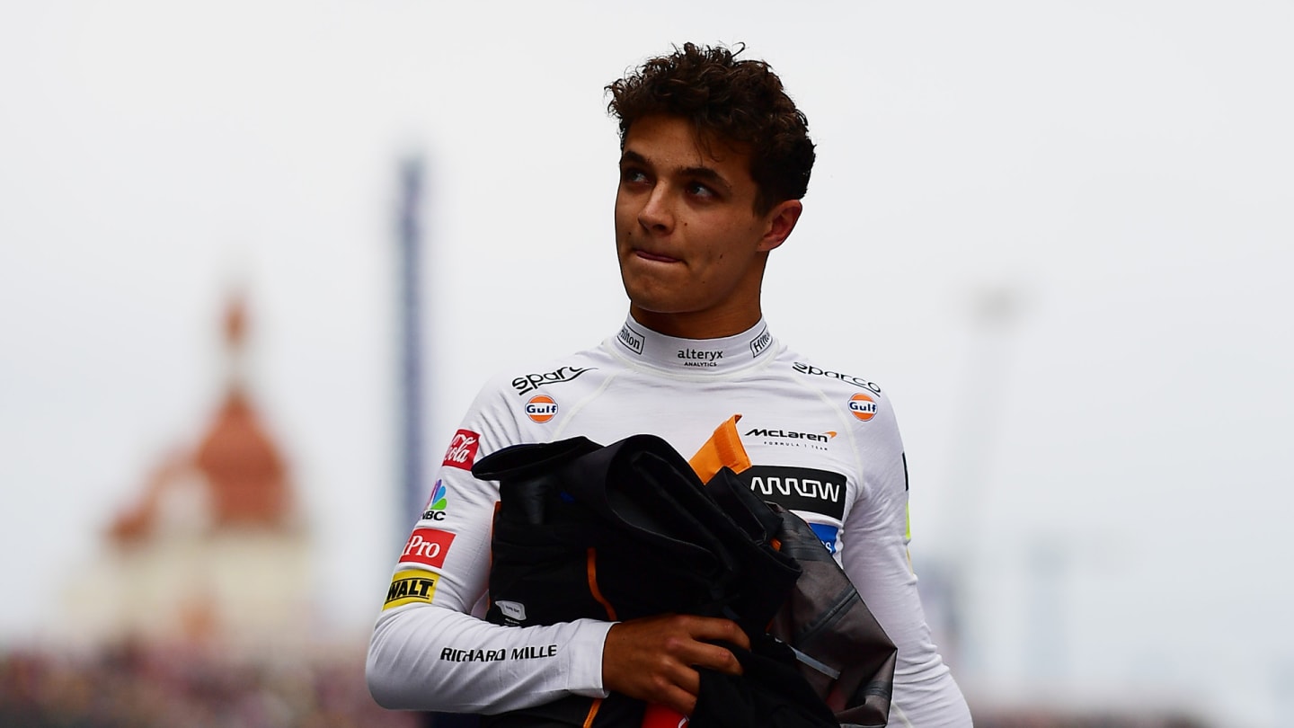 SOCHI, RUSSIA - SEPTEMBER 26: Lando Norris of Great Britain and McLaren F1 prepares to drive on the