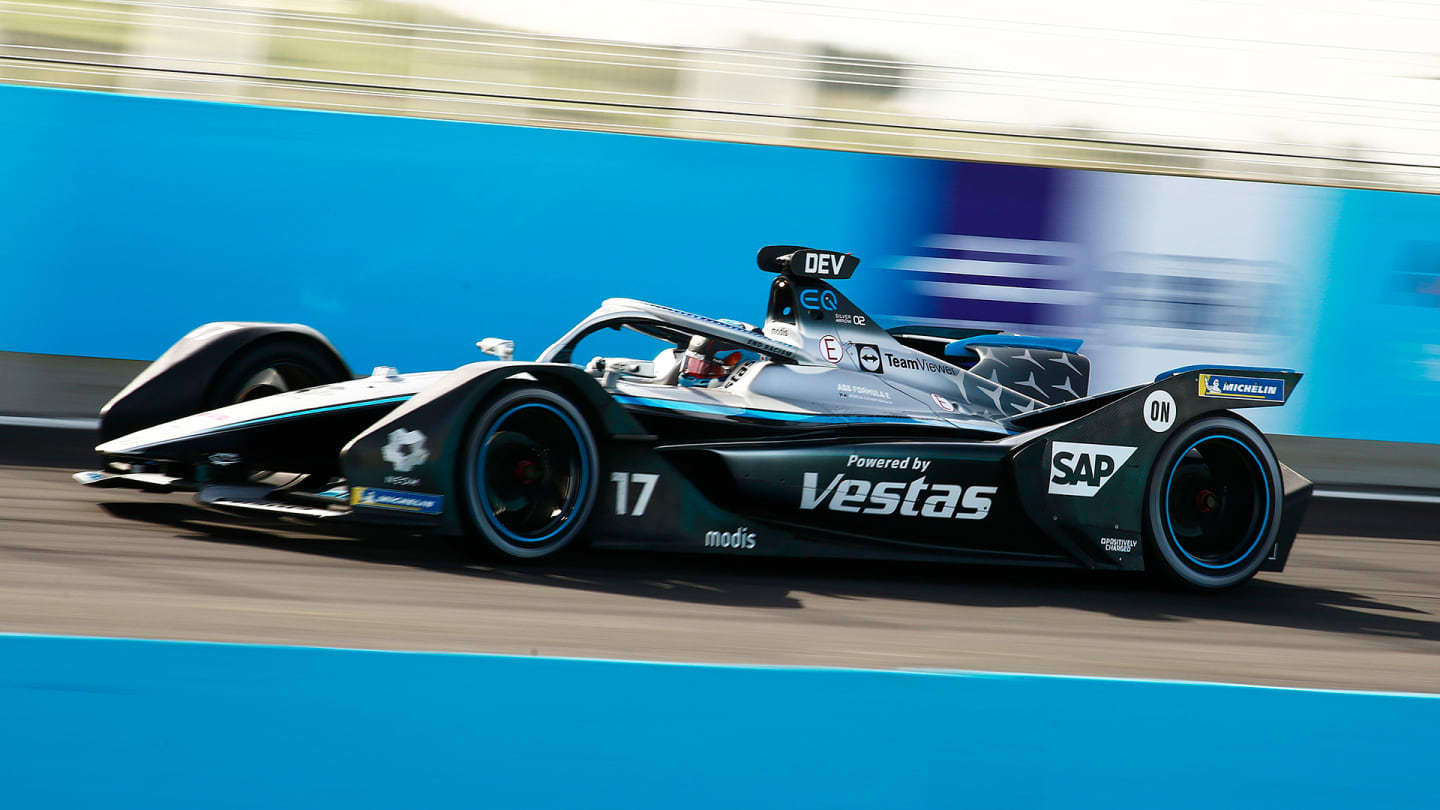 PUEBLA, MEXICO - JUNE 20: Nyck De Vries of Netherlands drives with the Mercedes Benz EQ team during