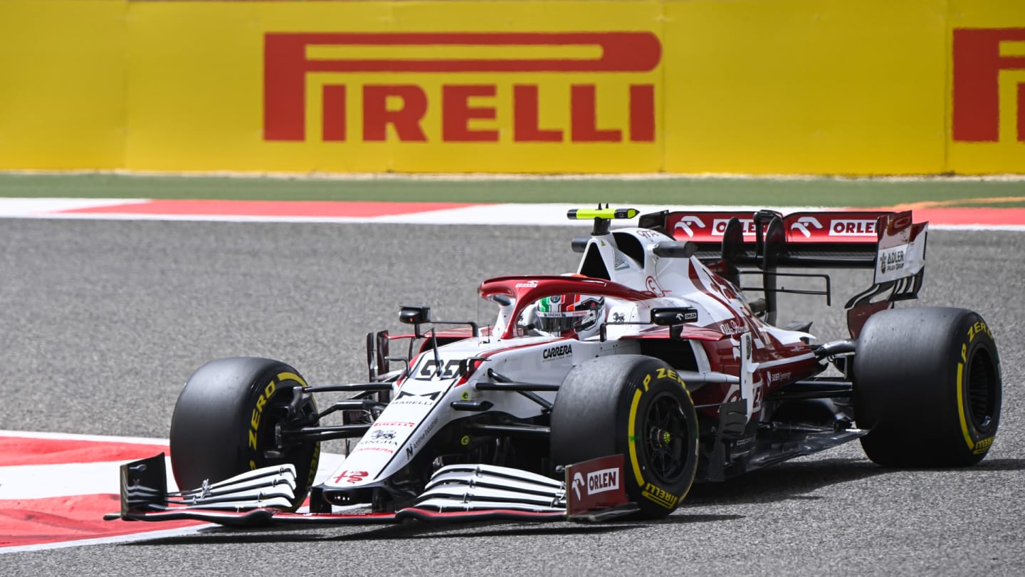 BAHRAIN INTERNATIONAL CIRCUIT, BAHRAIN - MARCH 13: Antonio Giovinazzi, Alfa Romeo Racing C41 during