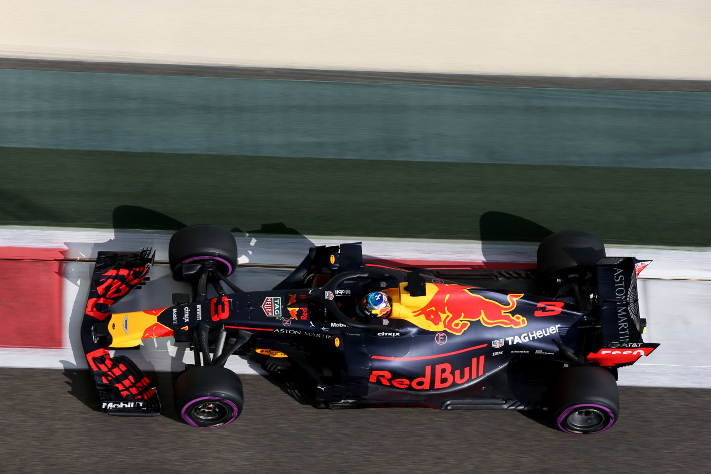 ABU DHABI, UNITED ARAB EMIRATES - NOVEMBER 24:  Daniel Ricciardo of Australia driving the (3) Aston