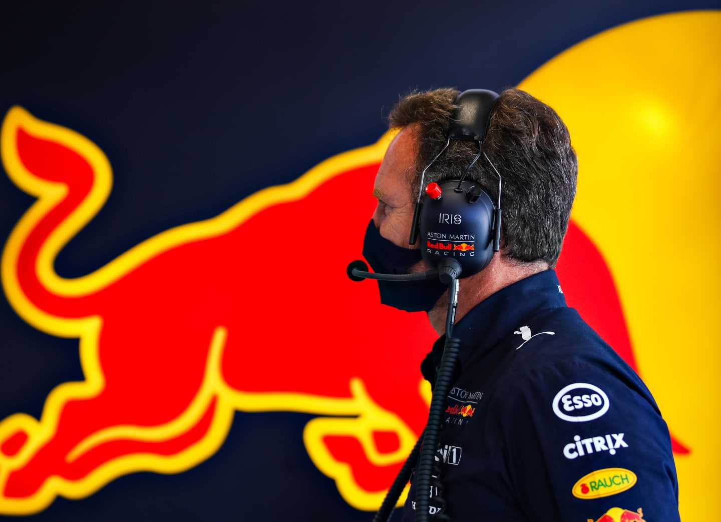 BARCELONA, SPAIN - AUGUST 14: Red Bull Racing Team Principal Christian Horner looks on in the