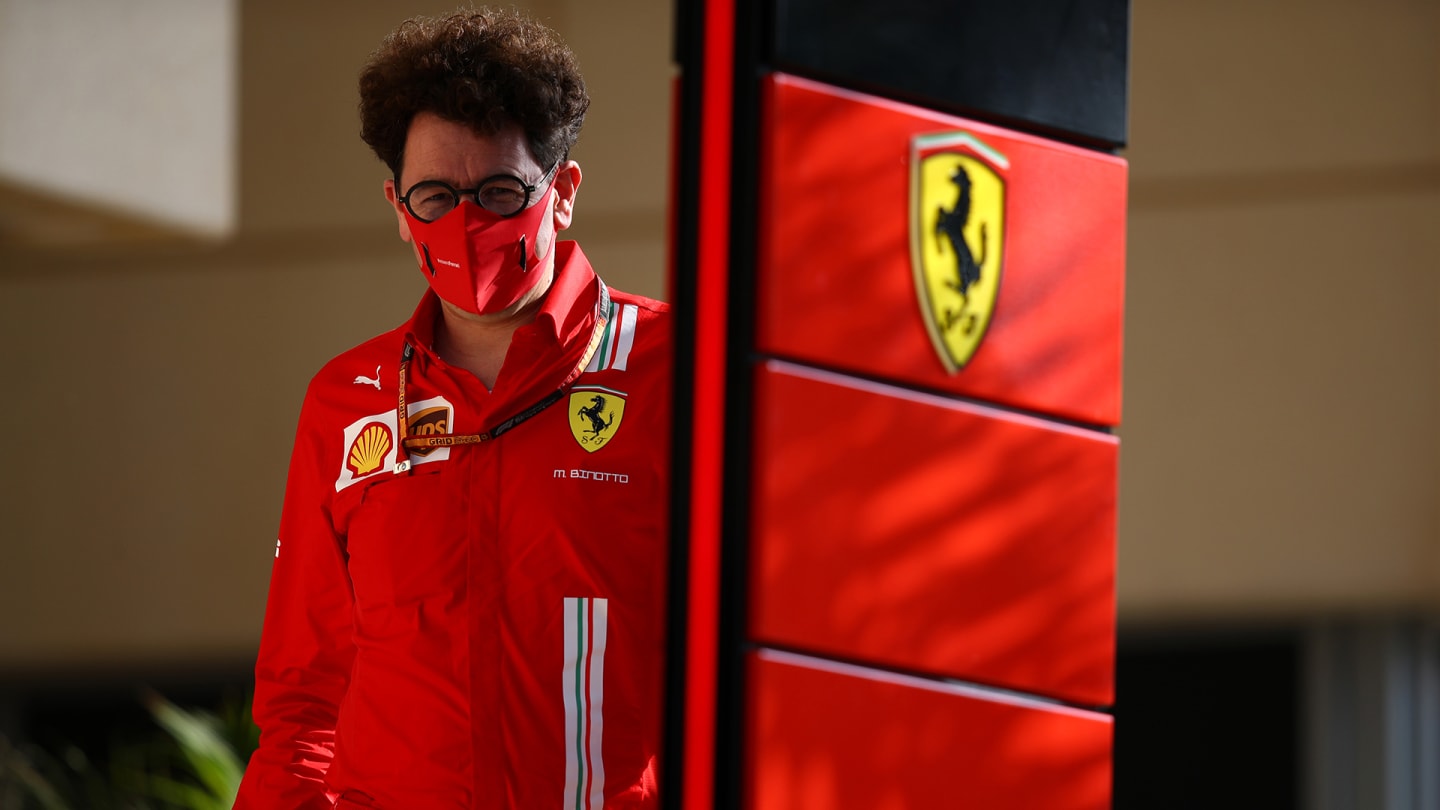 BAHRAIN, BAHRAIN - DECEMBER 04: Scuderia Ferrari Team Principal Mattia Binotto looks on in the