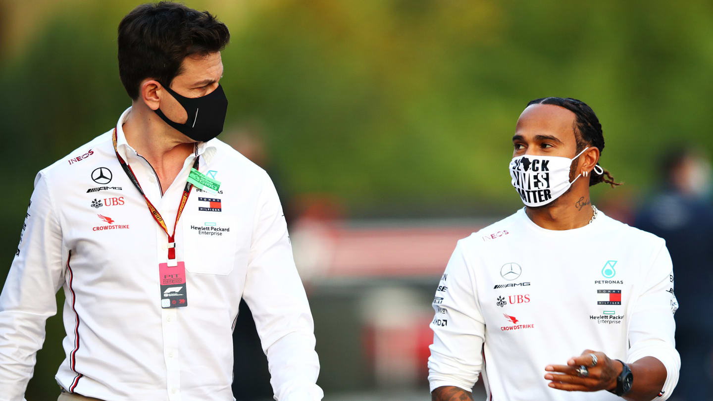 IMOLA, ITALY - OCTOBER 30: Lewis Hamilton of Great Britain and Mercedes GP and Mercedes GP