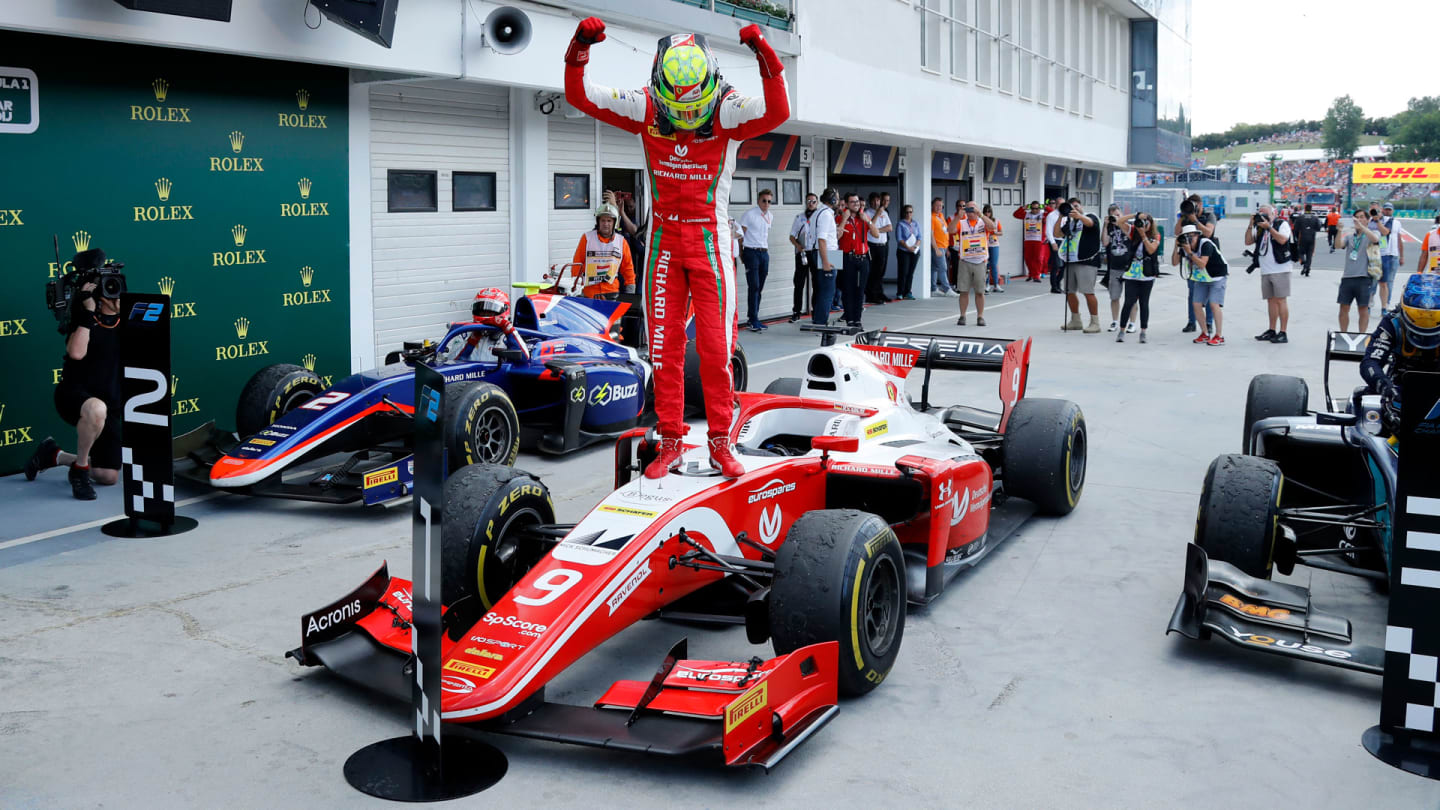 HUNGARORING, BUDAPEST, HUNGARY - 2019/08/04: Prema Racing's German driver Mick Schumacher