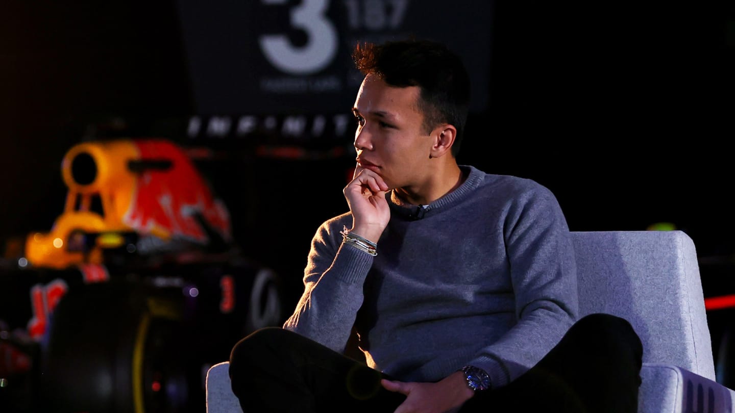 NORTHAMPTON, ENGLAND - FEBRUARY 23: Alexander Albon of Thailand and Red Bull Racing looks on during