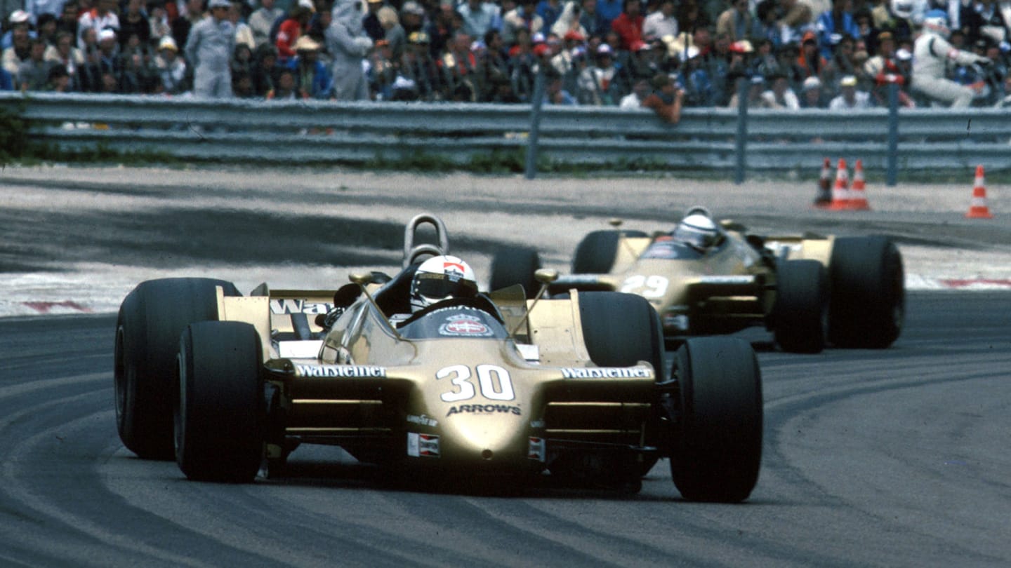 Arrows, with Jochen Mass (#30) and Riccardo Patrese (#29) at the wheel, missed their target in 1979
