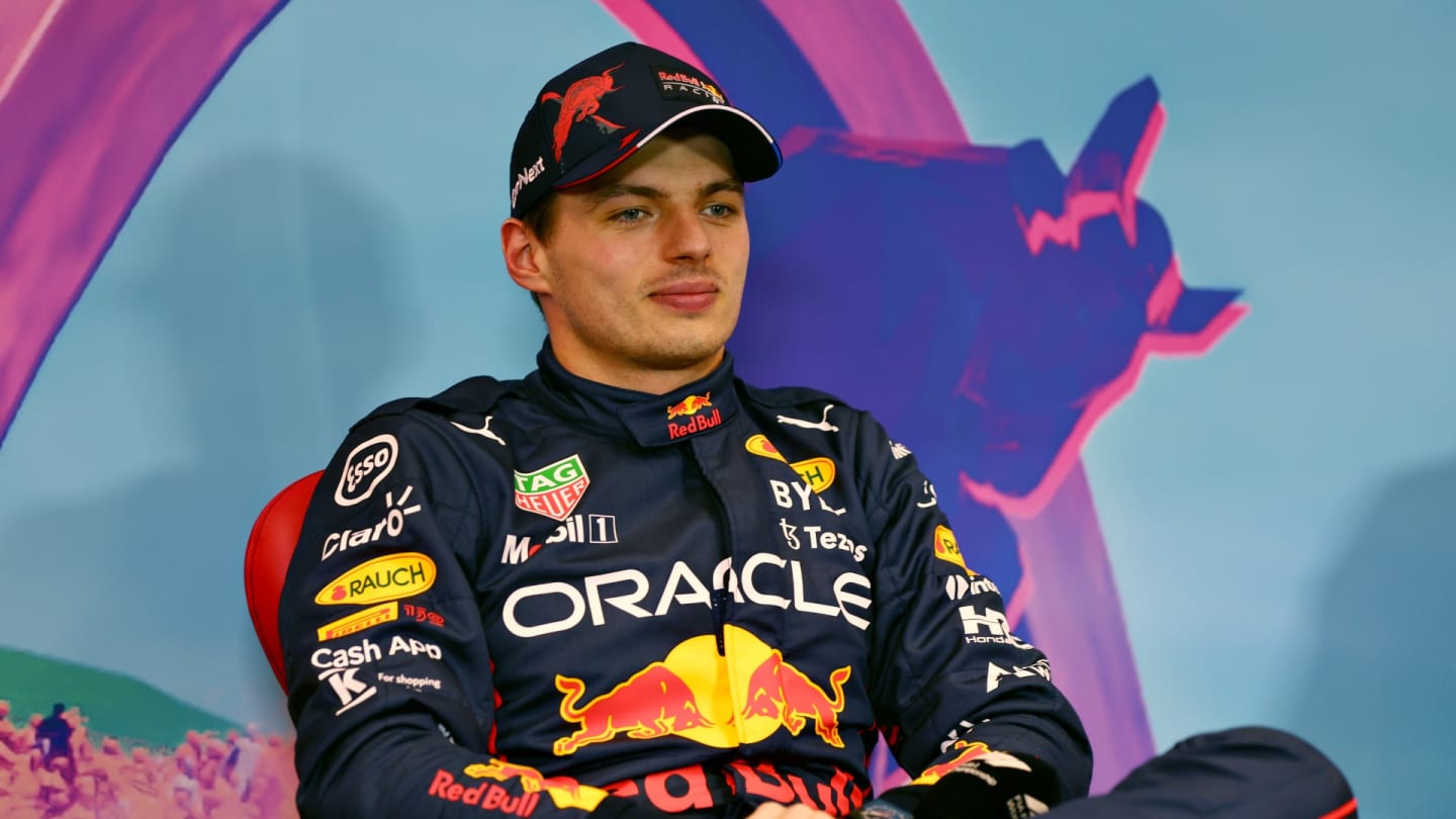 Sprint winner Max Verstappen of the Netherlands and Oracle Red Bull Racing looks on in the press conference after the F1 Grand Prix of Austria Sprint at Red Bull Ring on July 09, 2022 in Spielberg, Austria. (Photo by Lars Baron/Getty Images)