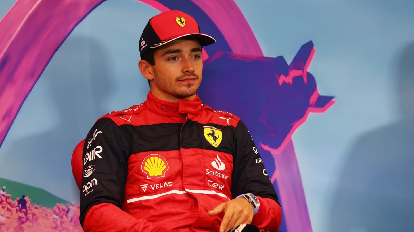  Race winner Charles Leclerc of Monaco and Ferrari attends the press conference after the F1 Grand Prix of Austria at Red Bull Ring on July 10, 2022 in Spielberg, Austria. (Photo by Lars Baron/Getty Images)