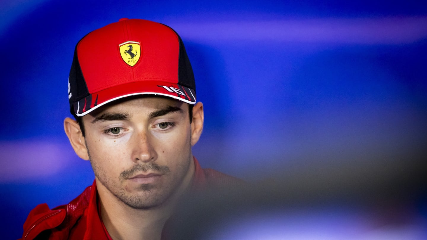 Charles Leclerc (Ferrari) during a press conference at the Silverstone circuit ahead of the Great Britain Grand Prix. REMKO DE WAAL (Photo by ANP via Getty Images)