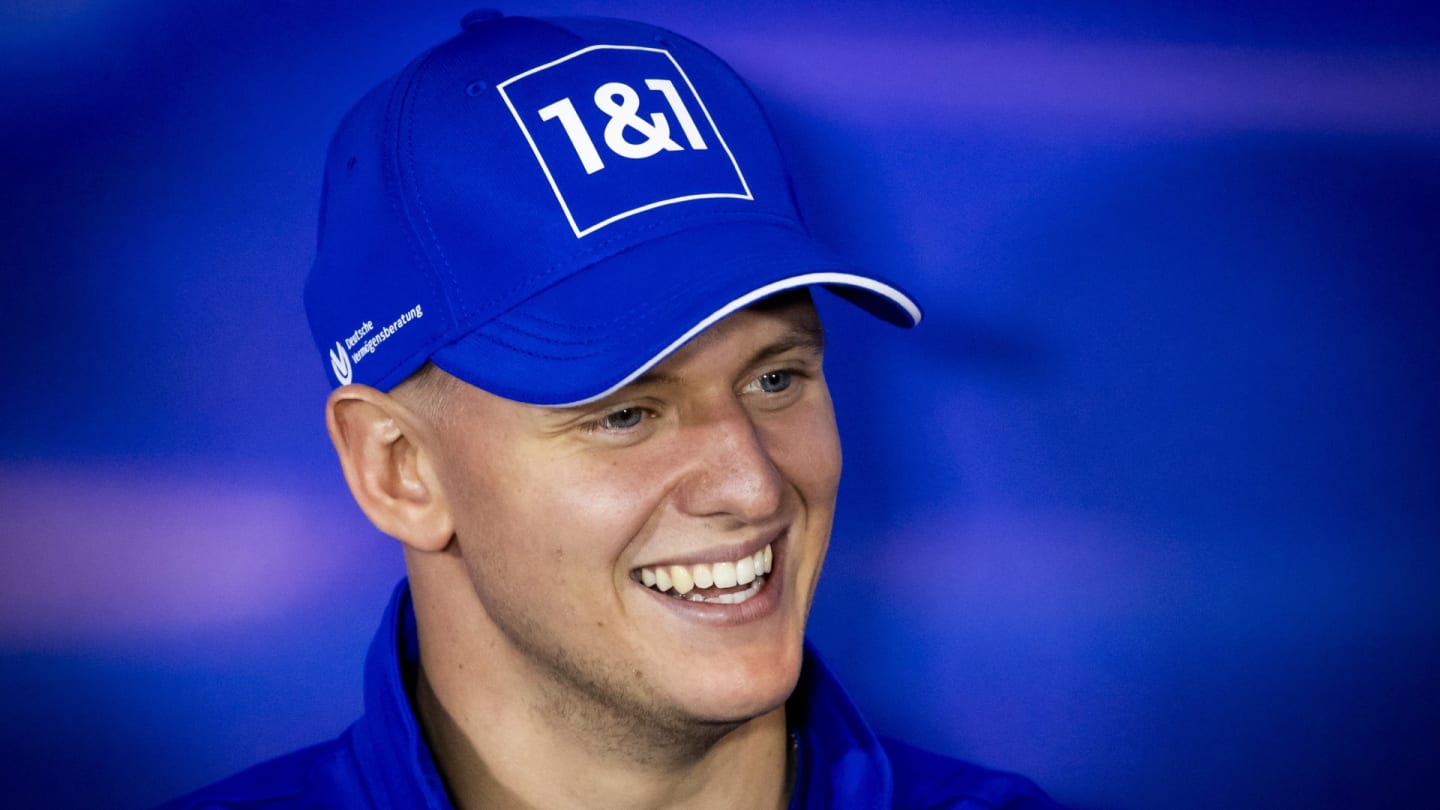Mick Schumacher (Haas) during a press conference at the Silverstone circuit ahead of the Great Britain Grand Prix. REMKO DE WAAL (Photo by ANP via Getty Images)