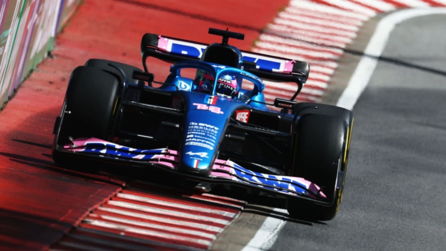 MONTREAL, QUEBEC - JUNE 17: Fernando Alonso of Spain driving the (14) Alpine F1 A522 Renault on