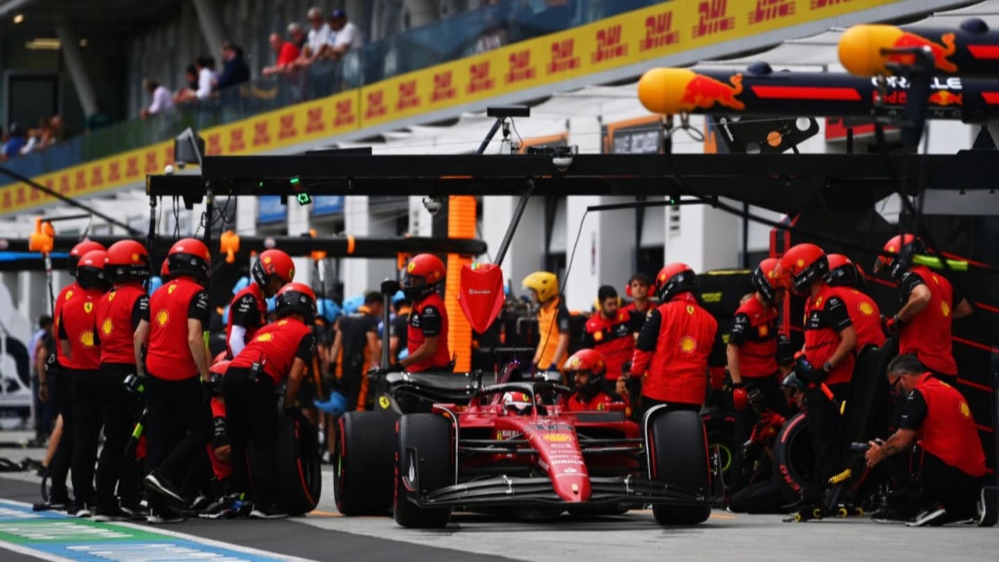 MONTREAL, QUEBEC - JUNE 17: Charles Leclerc of Monaco driving the (16) Ferrari F1-75 in the Pitlane