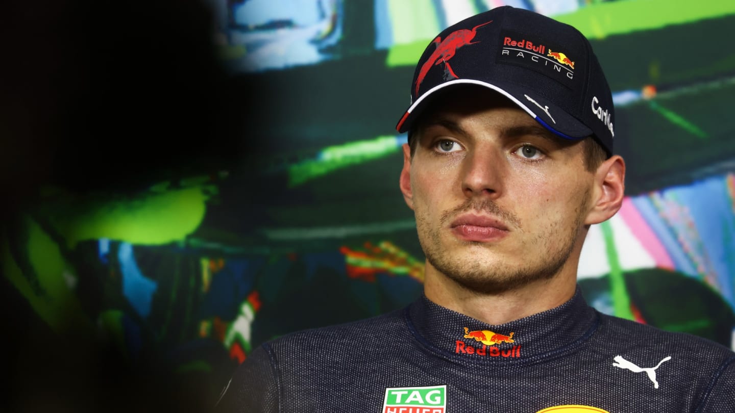 Max Verstappen of Red Bull Racing during the press conference after the Formula 1 Italian Grand Prix race at Circuit Monza, on September 11, 2022 in Monza, Italy (Photo by Beata Zawrzel/NurPhoto via Getty Images)