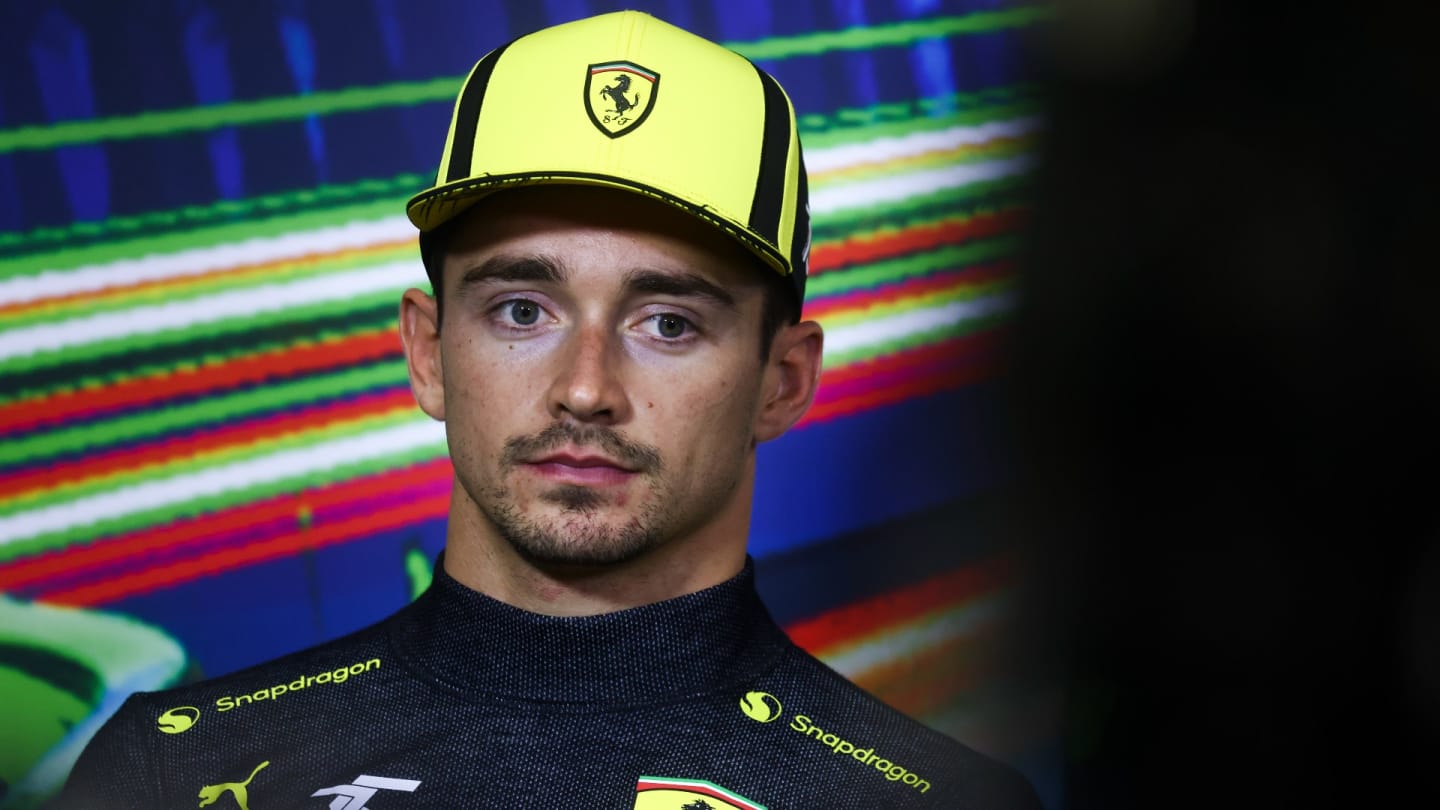Charles Leclerc of Scuderia Ferrari during the press conference after the Formula 1 Italian Grand Prix race at Circuit Monza, on September 11, 2022 in Monza, Italy (Photo by Beata Zawrzel/NurPhoto via Getty Images)
