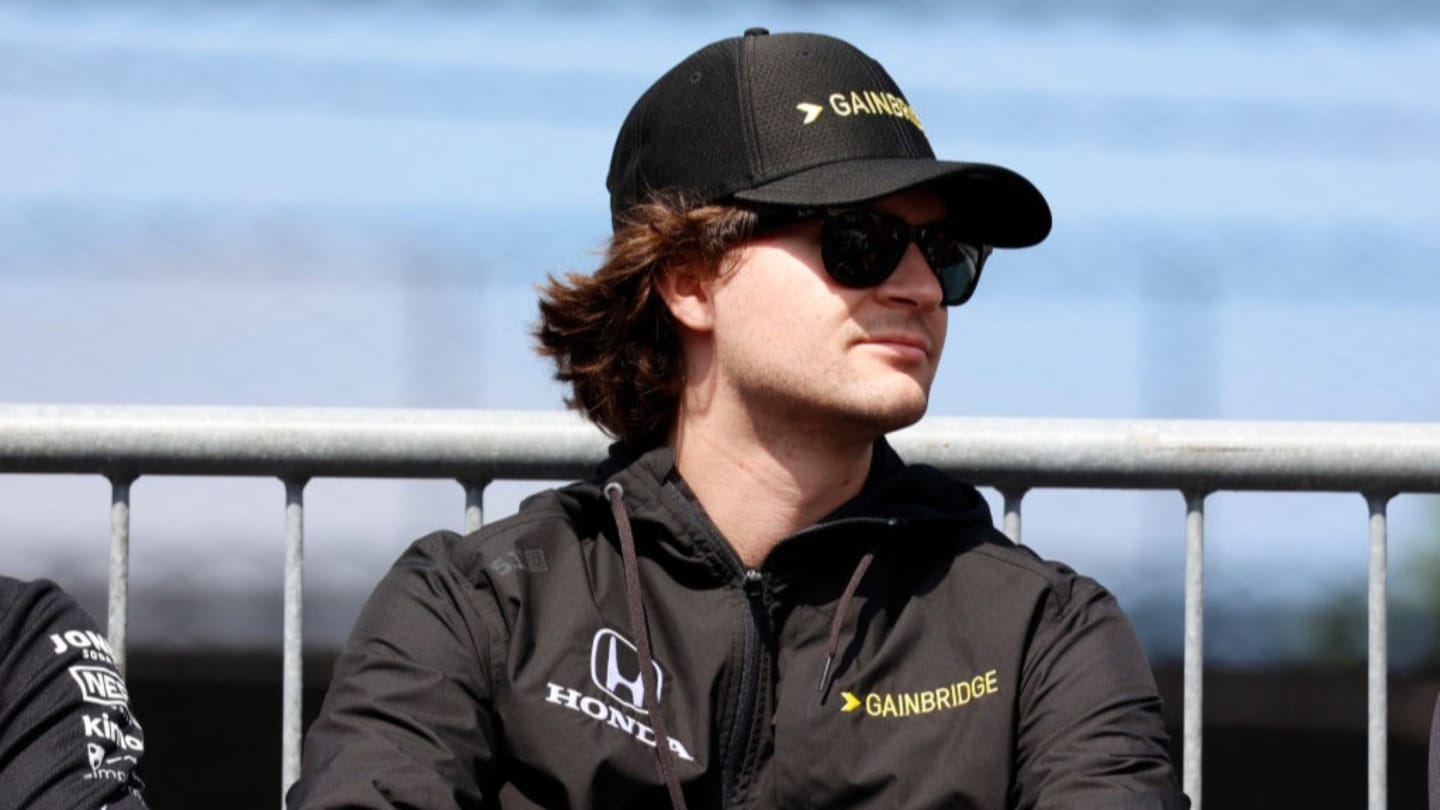 INDIANAPOLIS, IN - MAY 28: NTT IndyCar series driver Colton Herta attends the drivers meeting on