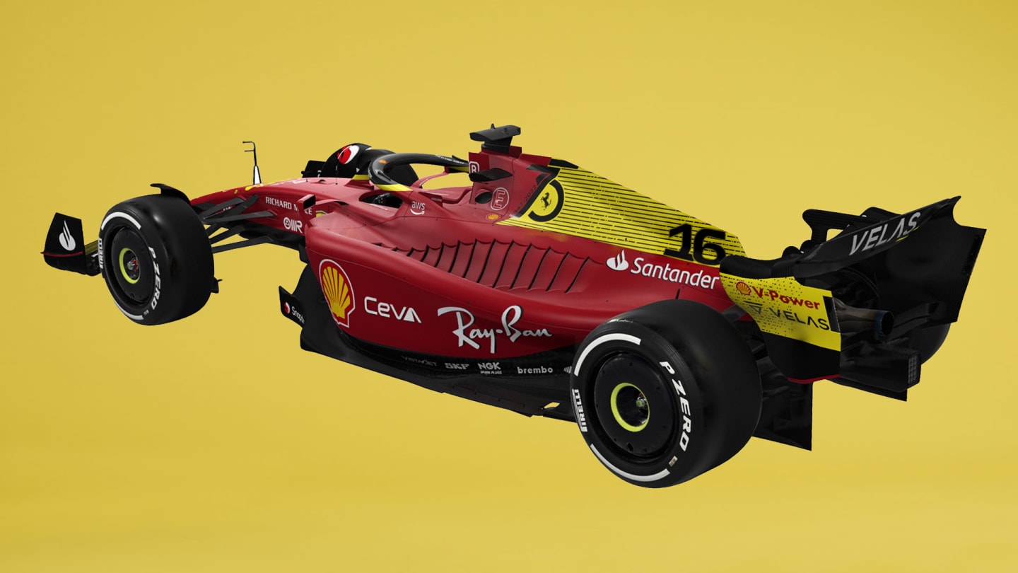 Ferrari's livery for the 2022 Italian Grand Prix - 3/4 rear view