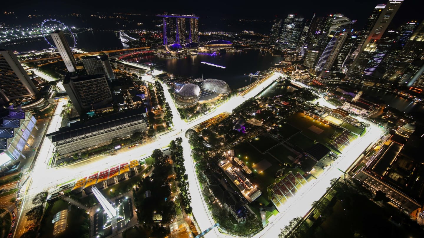 Aerial view of the Marina Bay Street