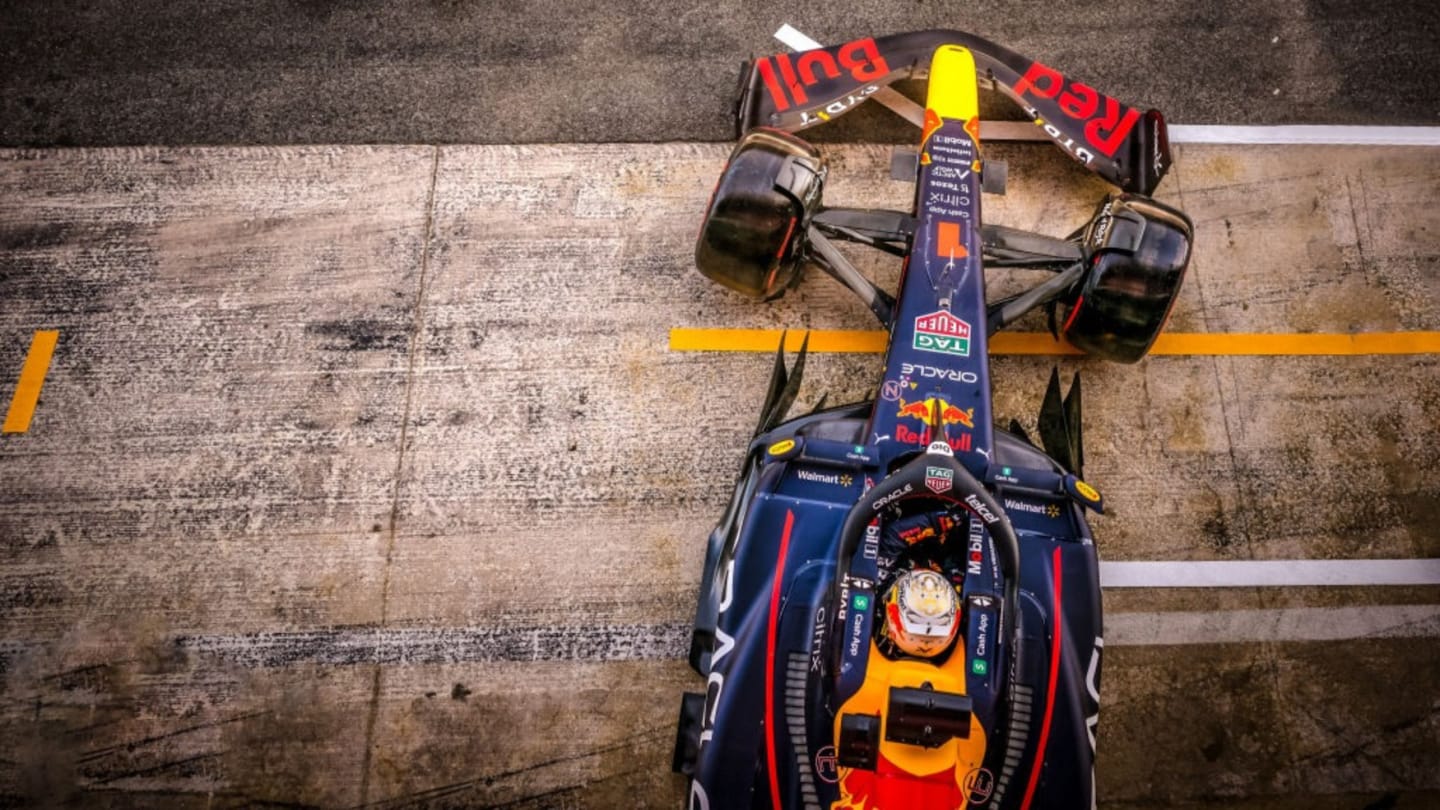 BARCELONA, SPAIN - MAY 21: Max Verstappen of Netherlands and Red Bull Racing starts from his garage