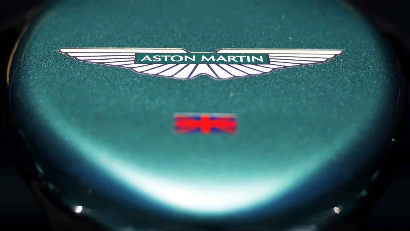 Aston Martin badge on the nose of the Aston Martin