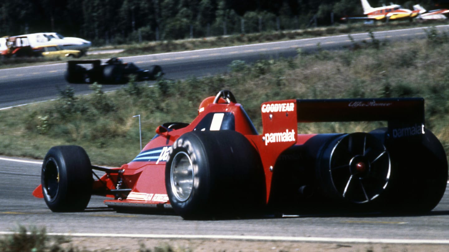 Alfa Romeo powered Brabham to two victories in 1978, including Niki Lauda's notorious win in Sweden with the controversial Brabham BT46B 'Fan Car.' © Sutton Images