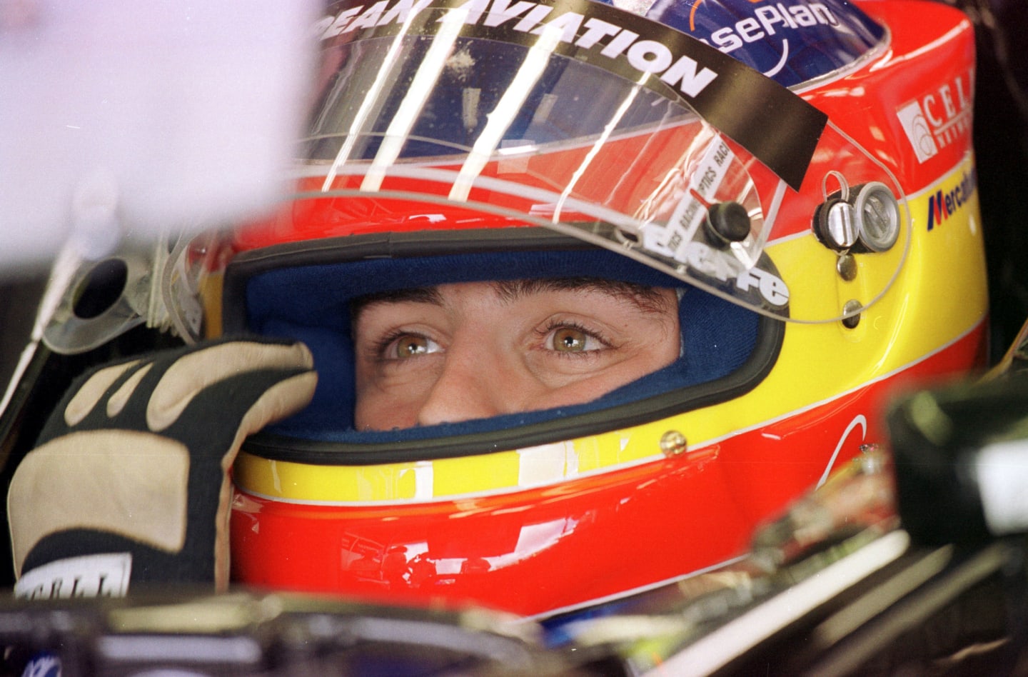 13 Jul 2001:  Fernando Alonso of European Minardi and Spain during first practice for the Formula