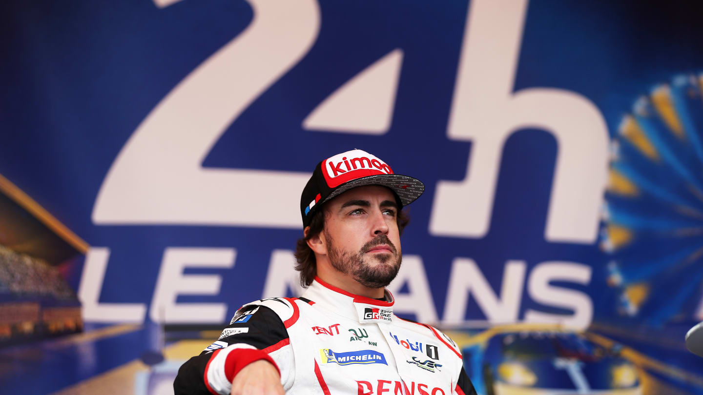 CIRCUIT DE LA SARTHE, FRANCE - JUNE 11: Fernando Alonso, Toyota Gazoo Racing during the 24 Hours of