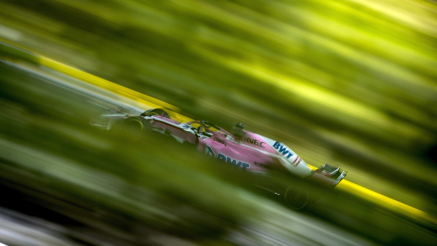 Sergio Perez, Racing Point Force India VJM11 during the Brazilian GP on November 10, 2018 in Autodromo Jose Carlos Pace, Brazil. (Photo by Glenn Dunbar / LAT Images)