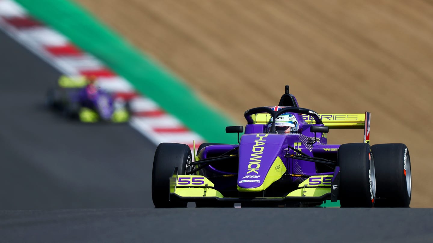 LONGFIELD, ENGLAND - AUGUST 11: Jamie Chadwick of Great Britain drives her a Tatuus F3 T-318 during