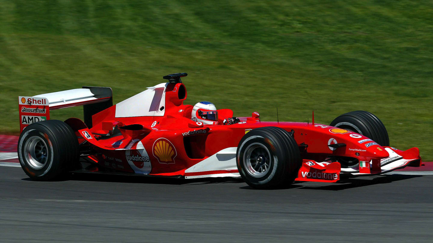 Rubens Barrichello (BRA) Ferrari F2004.
Formula One World Championship, Rd8, Qualifying Day,