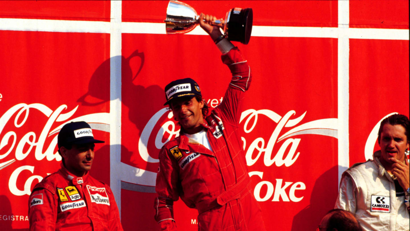 Gerhard Berger celebrates Italy