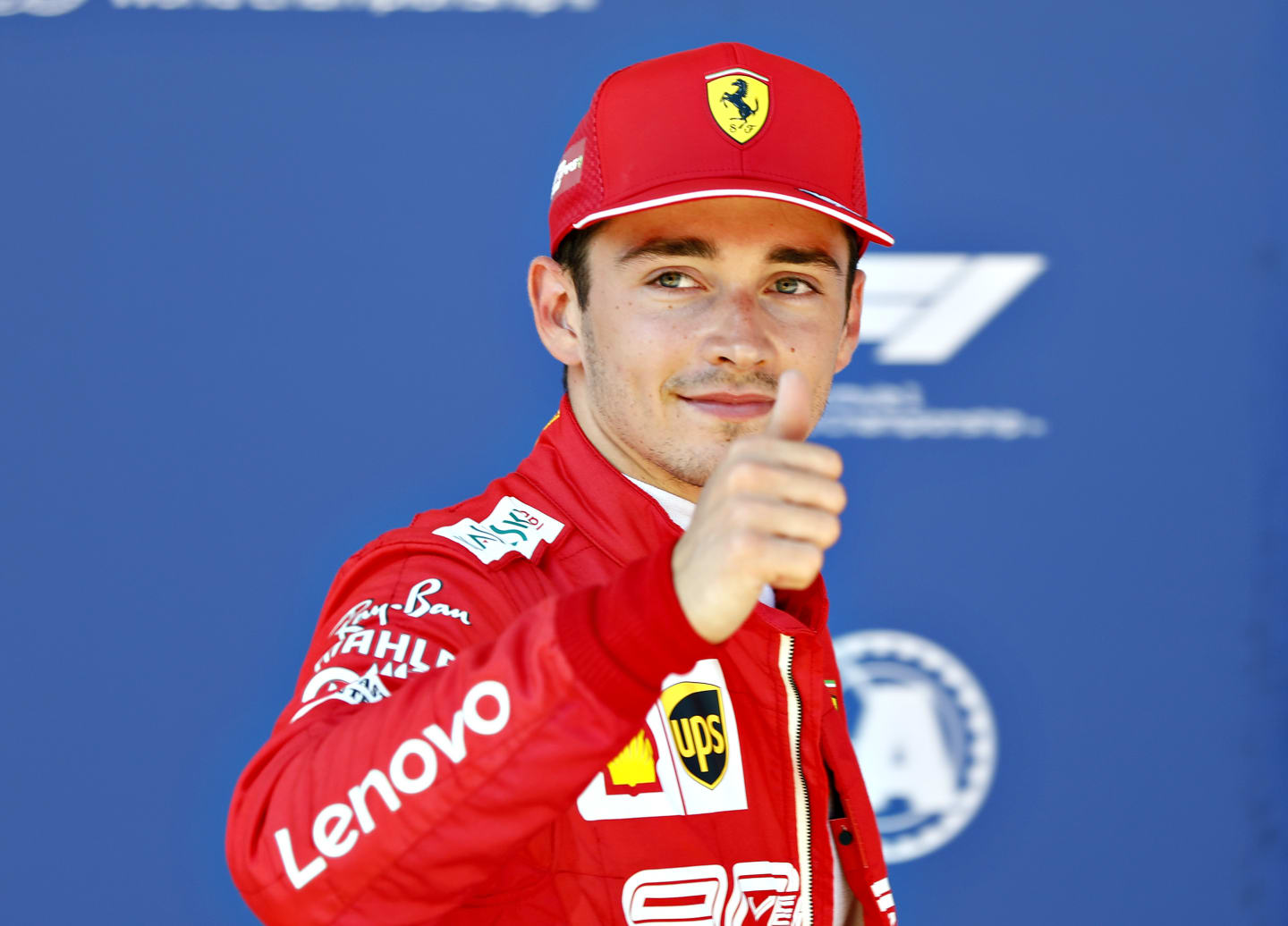 SPIELBERG, AUSTRIA - JUNE 29: Pole position qualifier Charles Leclerc of Monaco and Ferrari