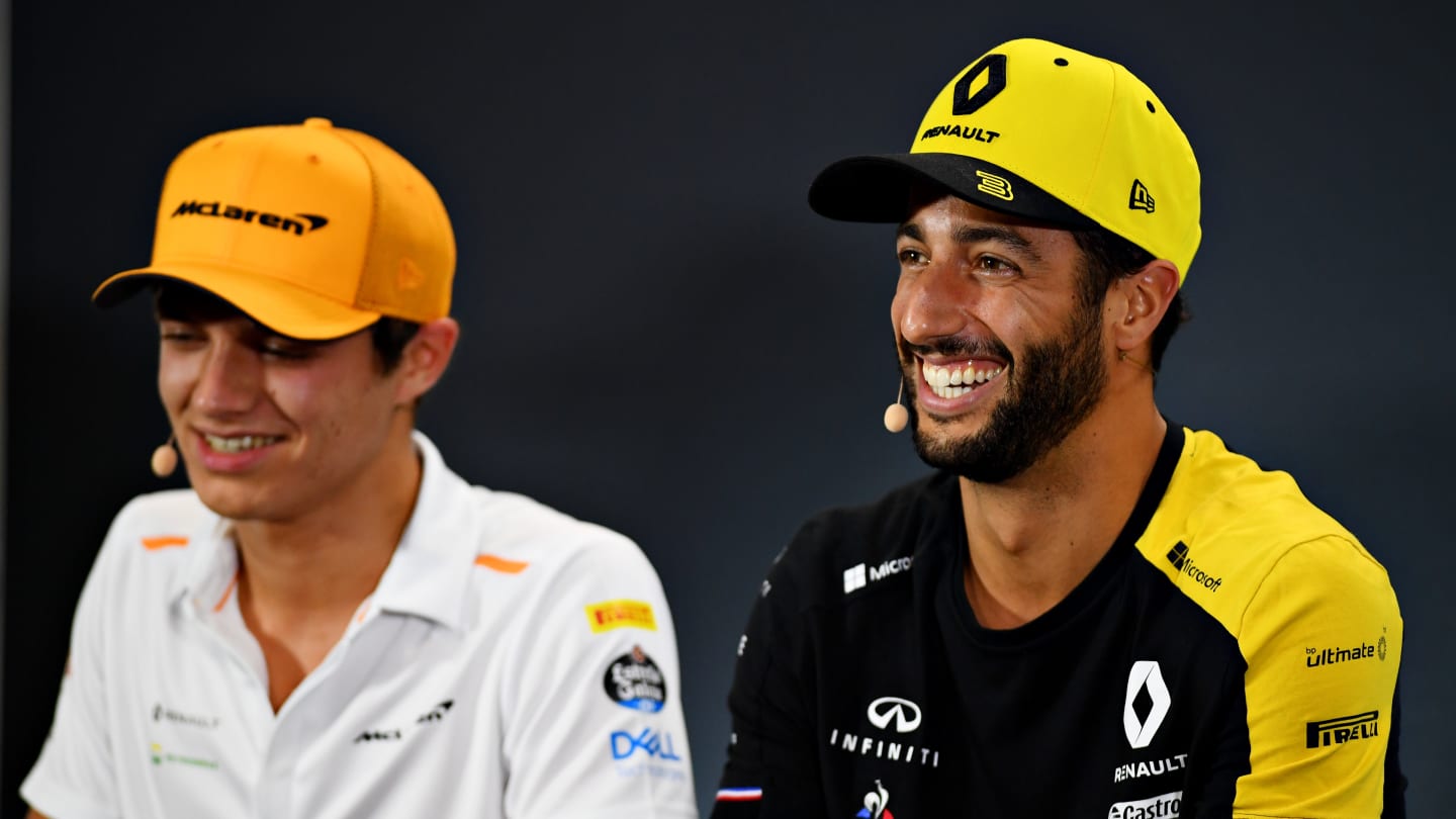 SINGAPORE, SINGAPORE - SEPTEMBER 19: Daniel Ricciardo of Australia and Renault Sport F1 and Lando