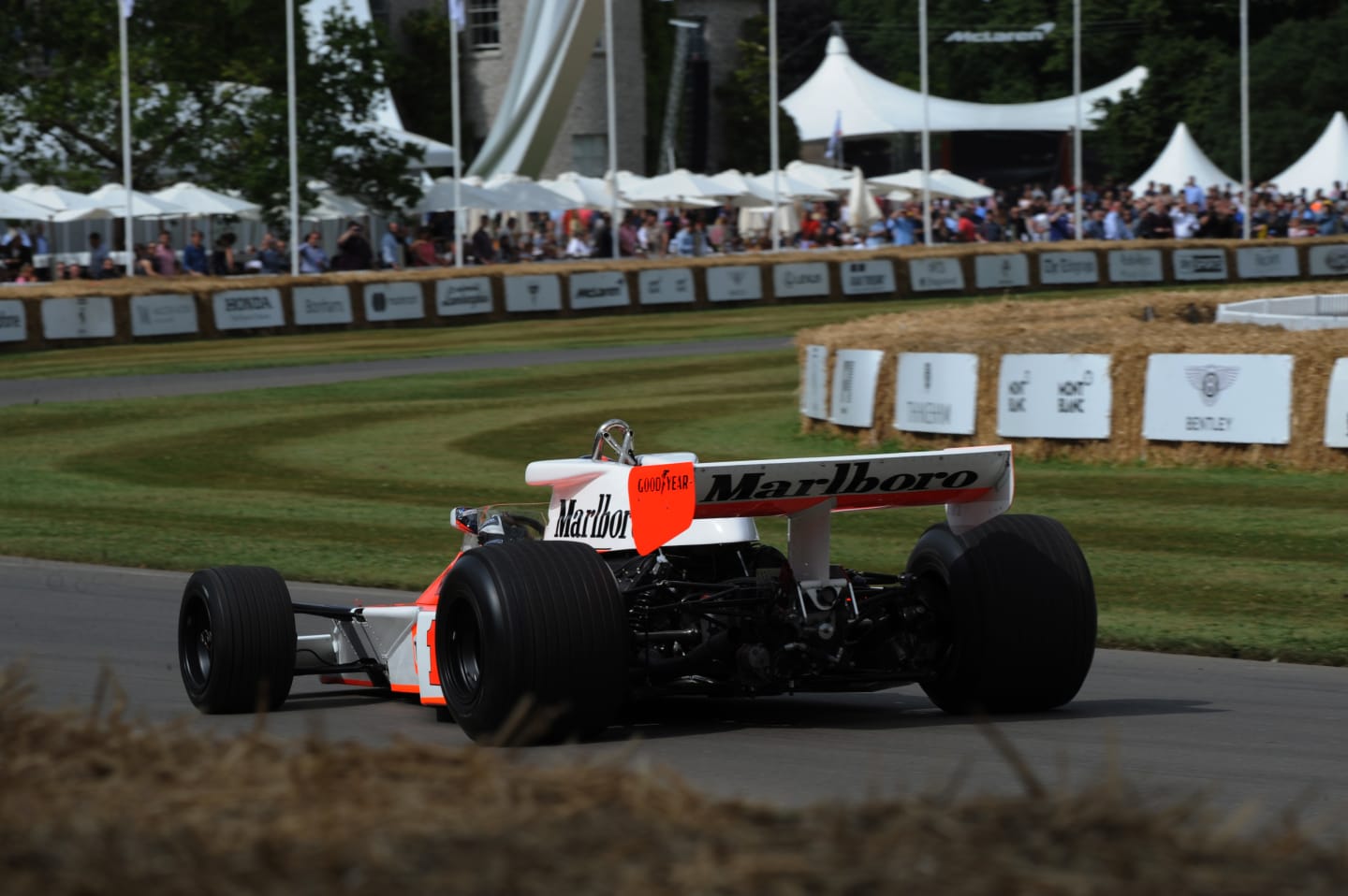 www.sutton-images.com Emerson Fittipaldi (BRA) McLaren M23 at Goodwood Festival of Speed, Goodwood, England, 30 June - 2 July 2017. © Sutton Images