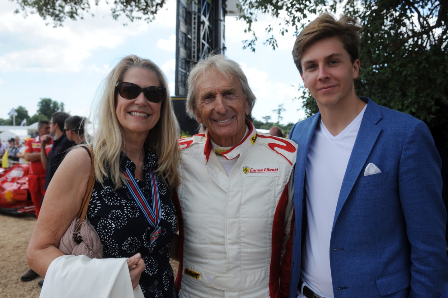 www.sutton-images.com Derek Bell (GBR) with Misti Bell (GBR) and Sebastian Bell (GBR) at Goodwood Festival of Speed, Goodwood, England, 30 June - 2 July 2017. © Sutton Images