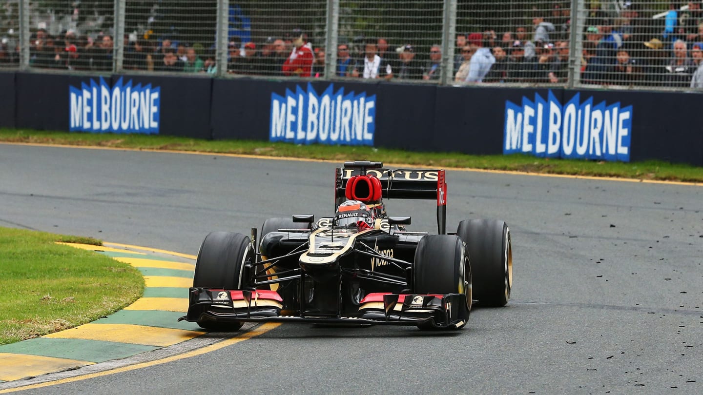 MELBOURNE, AUSTRALIA - MARCH 17: Kimi Raikkonen of Finland and Lotus drives on his way to winning