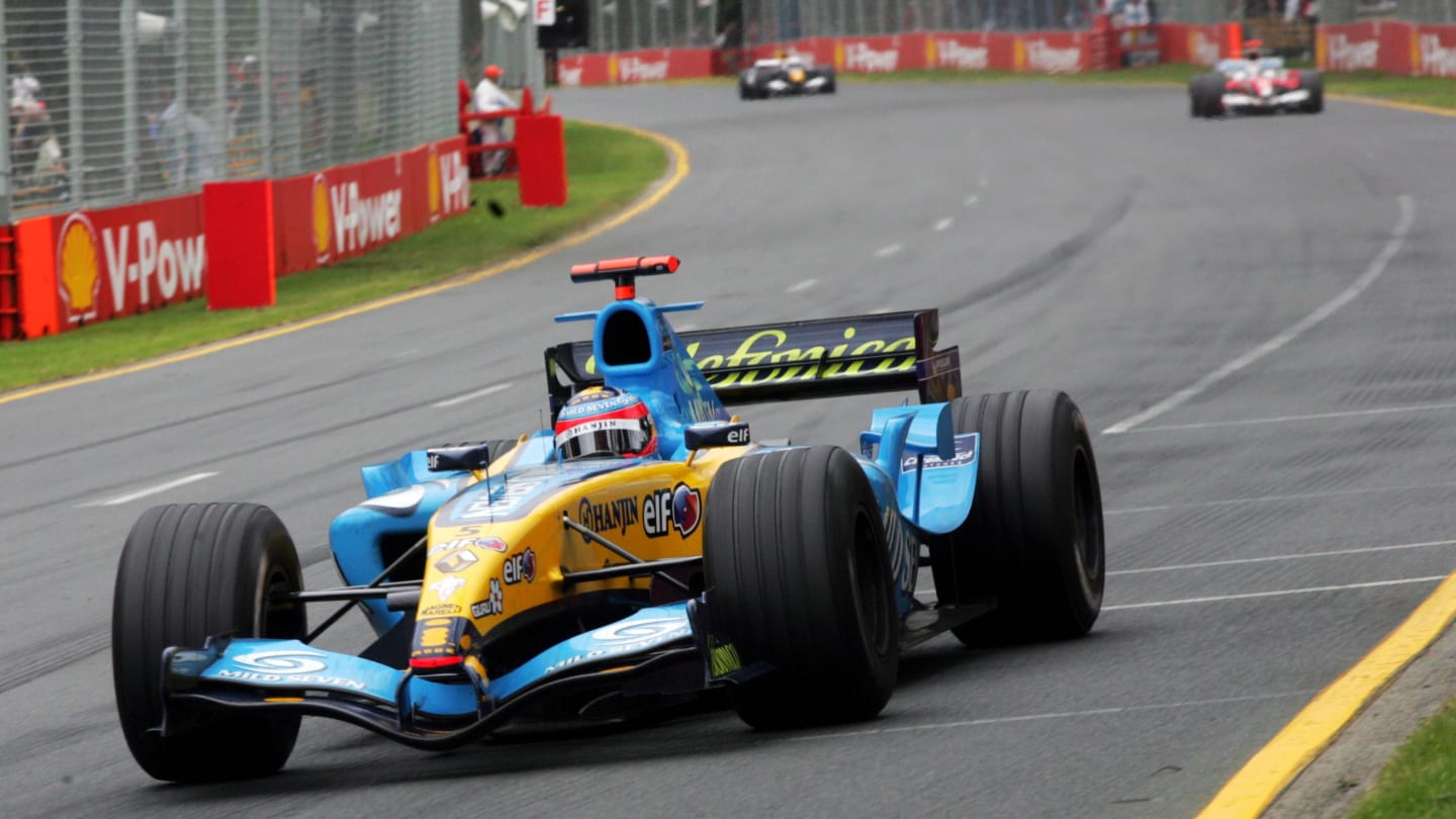 AUSTRALIA 2005: Running towards the end of the order in a damp one-lap qualifying session, Alonso was forced to settle for 14th on the grid at the 2005 season opener in Melbourne. The Spaniard would make it all the way up to the podium places in the race,