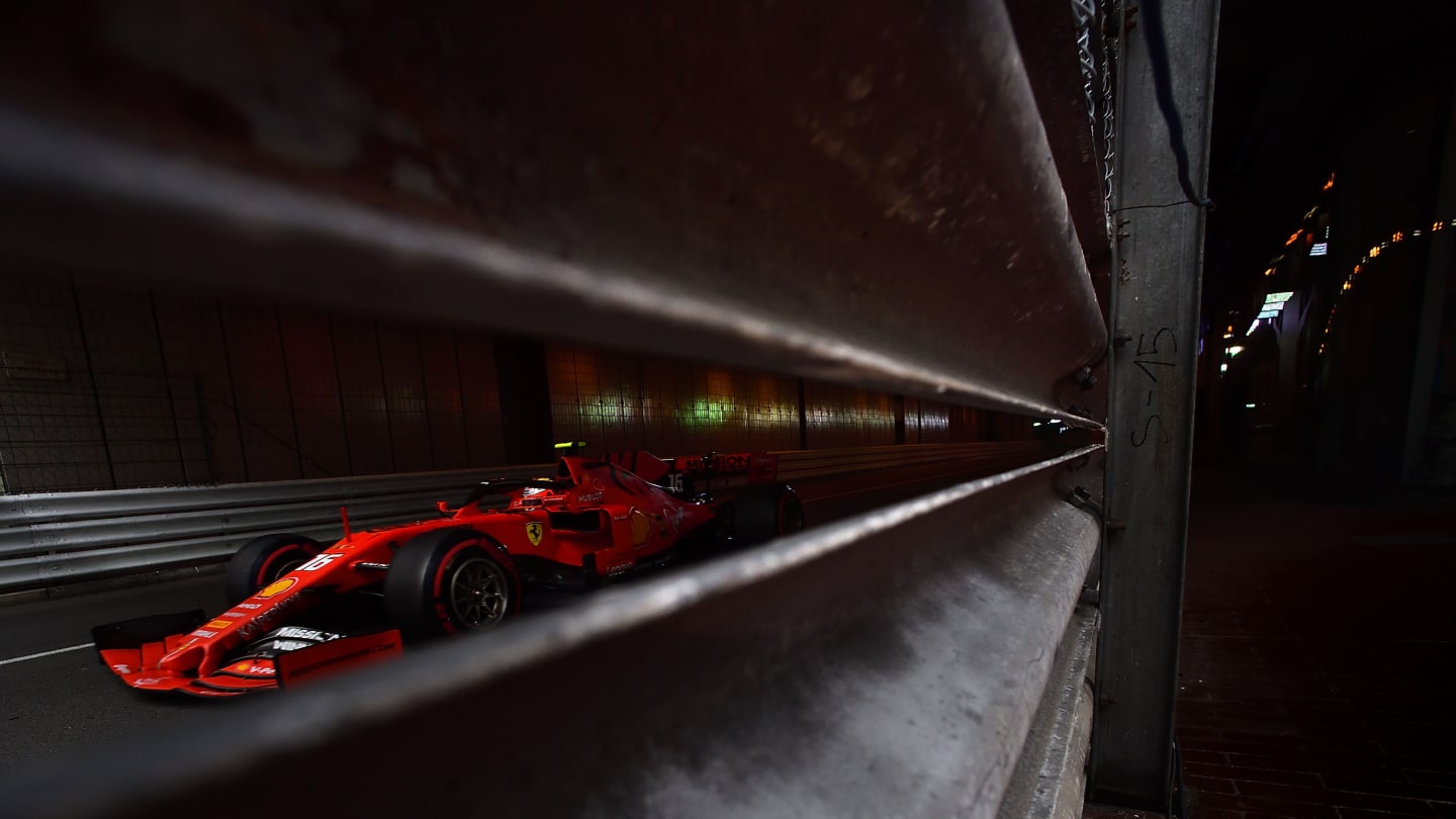 Charles Leclerc powers his Ferrari through the tunnel. (Photo by Mario Renzi)