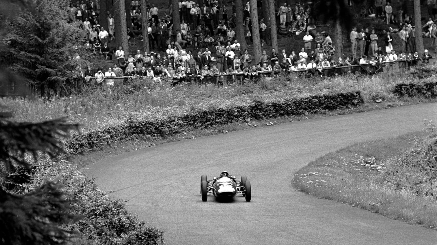 Jim Clark (GBR) Lotus 21 finished fourth.
German Grand Prix, Nurburgring, 6 August