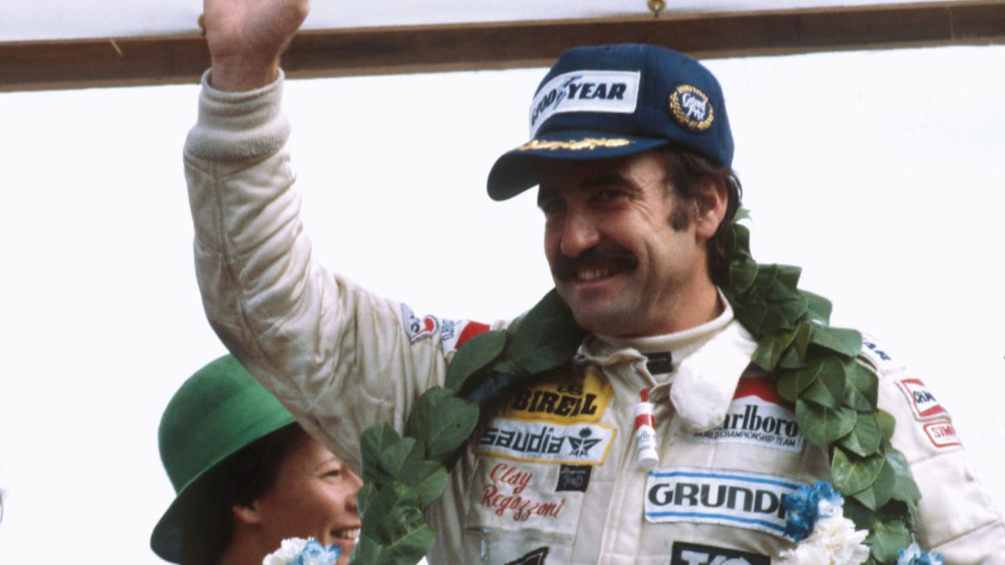What was it with Williams and moustachioed drivers? But before Rosberg and Mansell there was Clay Regazzoni, who took his famous lip sweater onto the podium after winning Williams’ first ever race at Silverstone in 1979.