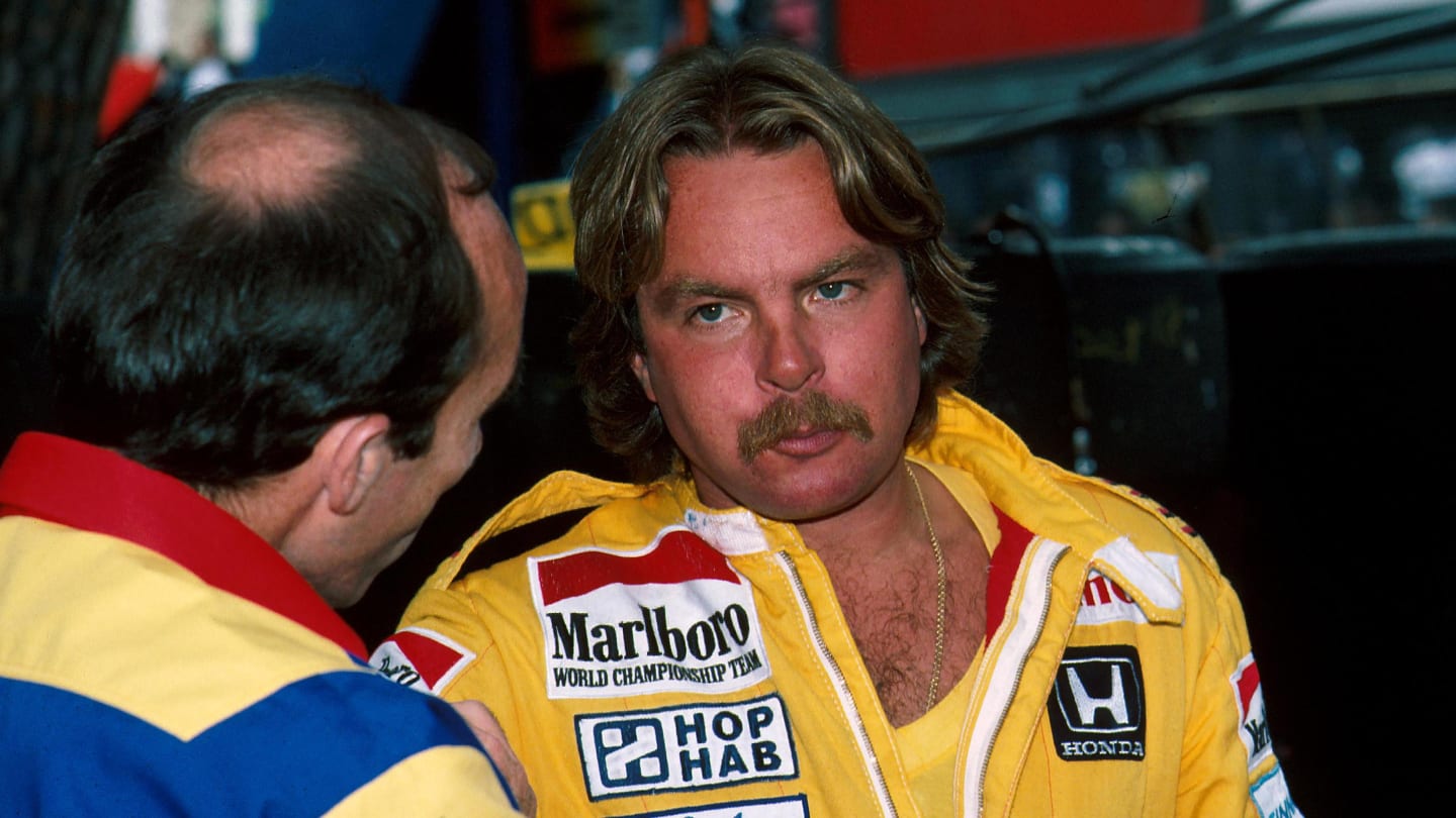 Flowing locks, chest rug, gold necklace and a Grade-A crumb catcher. 1982 world champion Keke Rosberg looked as fast as he drove.