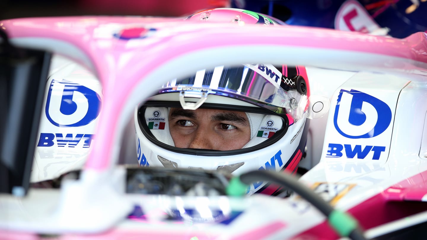 MELBOURNE, AUSTRALIA - MARCH 15: Sergio Perez of Mexico and Racing Point prepares to drive in the