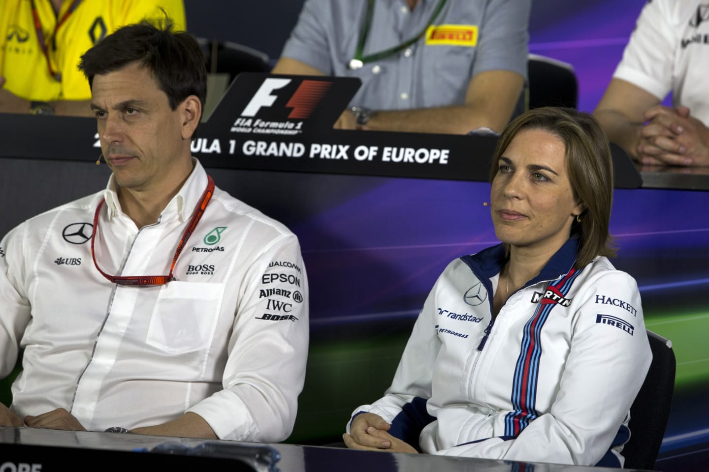 www.sutton-images.com

Toto Wolff (AUT) Mercedes AMG F1 Director of Motorsport and Claire Williams