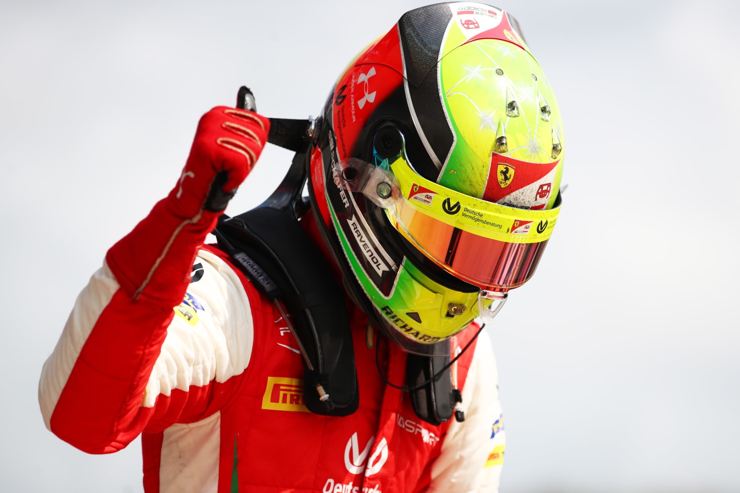 SOCHI, RUSSIA - SEPTEMBER 26: Race winner Mick Schumacher of Germany and Prema Racing celebrates in
