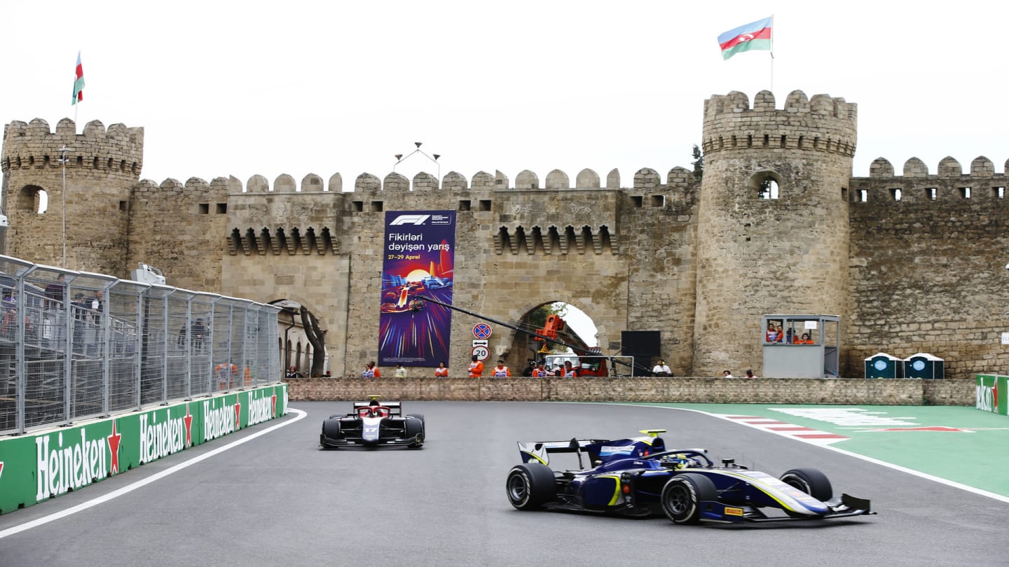 BAKU CITY CIRCUIT, AZERBAIJAN - APRIL 28: Lando Norris (GBR, Carlin) during the Baku at Baku City