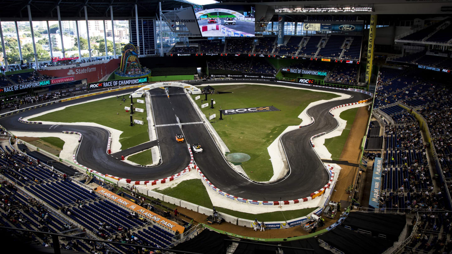 Action at Race of Champions, Marlins Park, Miami, USA, 21 January 2017. © Sutton Images