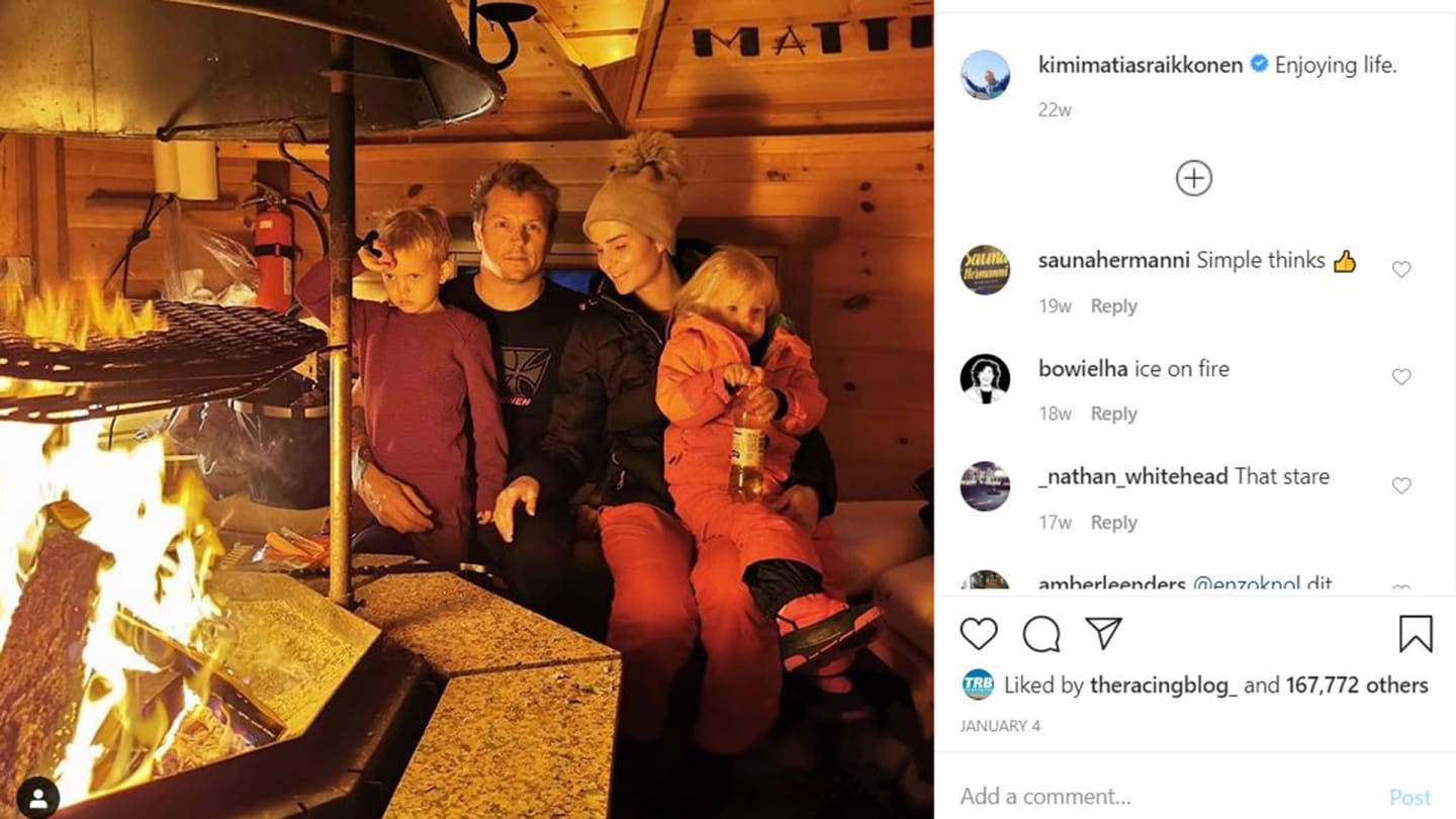 Kimi Raikkonen and family (grab from Raikkonen's