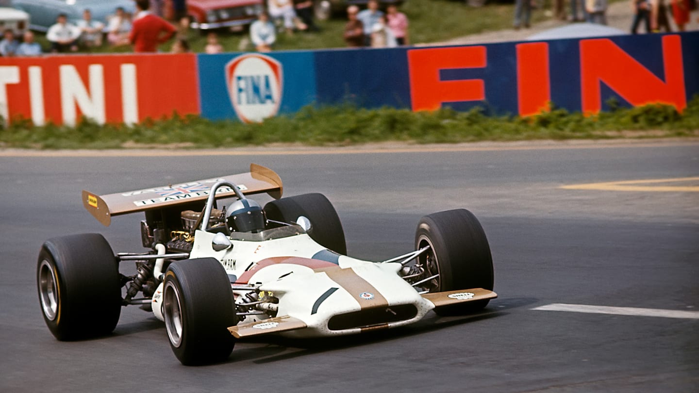 Pedro Rodriguez on his way to victory in the 1970 Belgian Grand Prix at Spa-Francorchamps (Photo by Bernard Cahier/Getty Images)