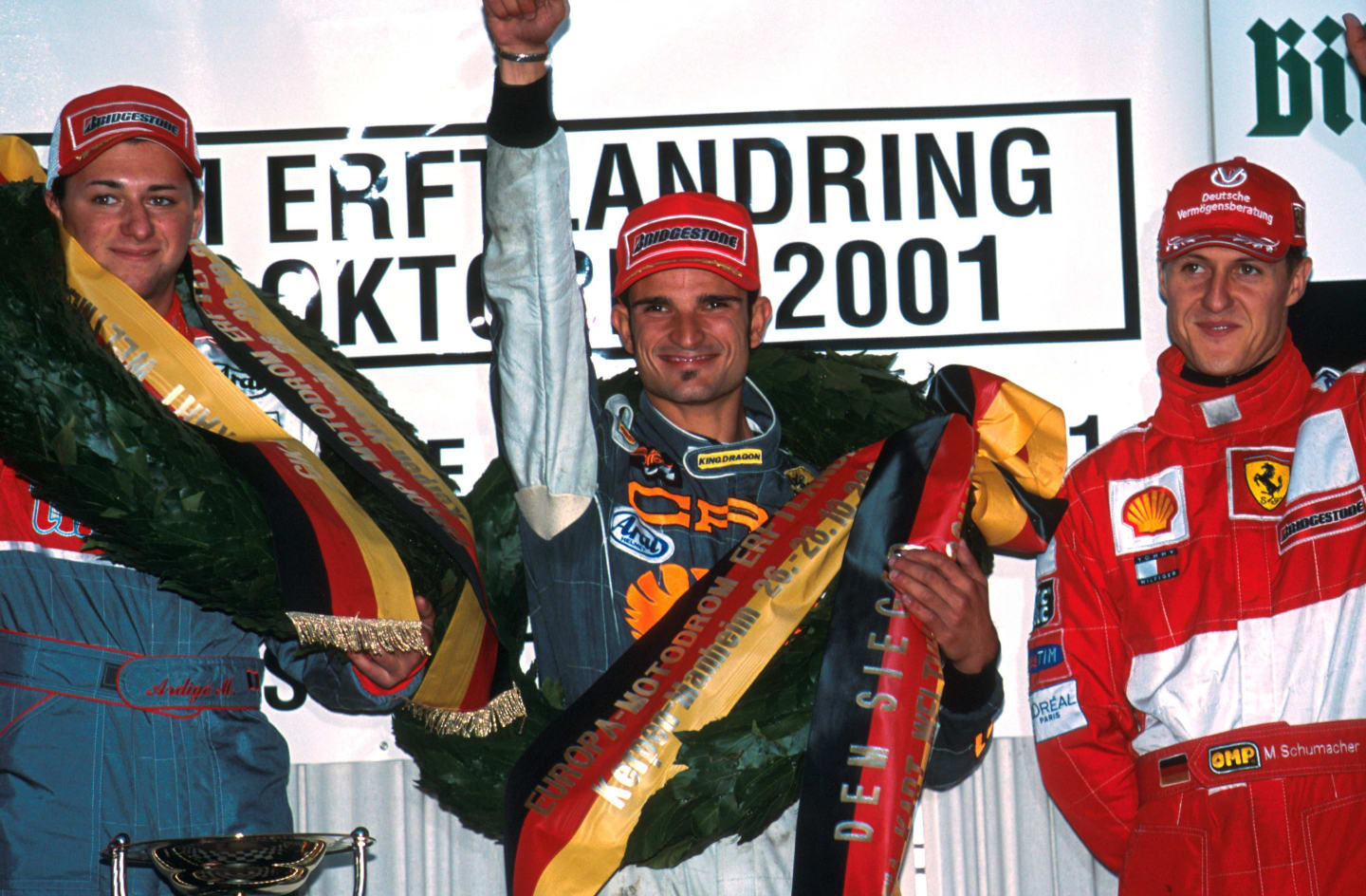 L-R: Marco Ardigo (ITA), Vitantonio Liuzzi (ITA), Michael Schumacher (GER)
World Super A